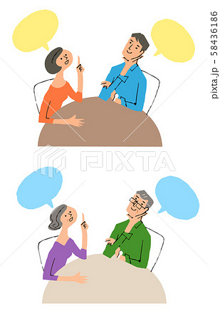 相談する夫婦 ふきだし 相談する夫婦 ふきだし 58436186