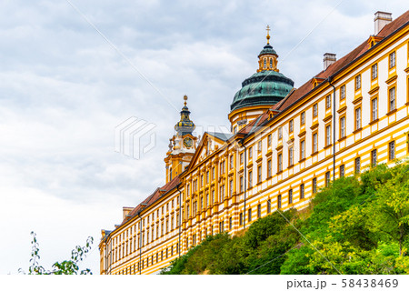 Melk Abbey, German: Stift Melk. Benedictine abbey above the town of Melk in Lower Austria, Austria Melk Abbey, German: Stift Melk. Benedictine abbey above the town of Melk in Lower Austria, Austria 58438469