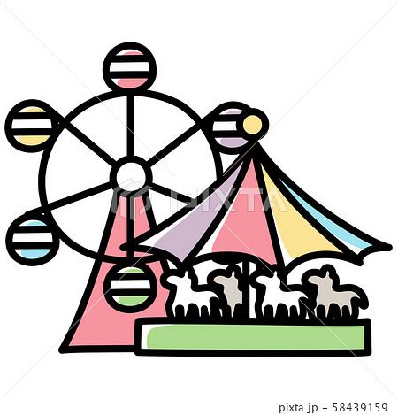 Amusement Park Cartoon Stock Illustration