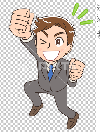 ビジネスマン 転職 モチベーション やる気のイラスト素材