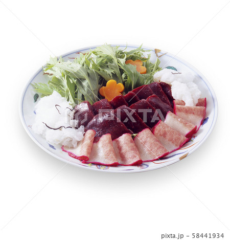 くじら盛り合わせ-ミンク鯨赤肉-鯨ベーコン-さらし鯨 58441934