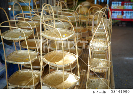 Old shop in Thailand. It has all rattan products in Thai culture. 58441990