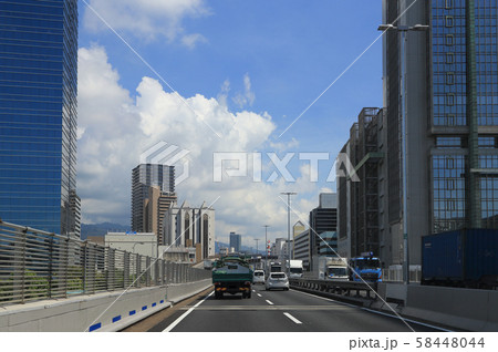 阪神高速3号神戸線、大坂方面行き、弁天町・西元町付近 阪神高速3号神戸線、大坂方面行き、弁天町・西元町付近 58448044