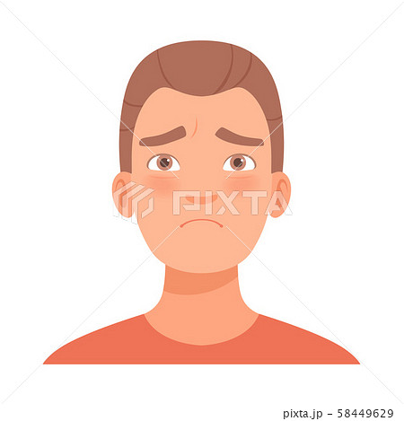 Sad young guy. Vector illustration in cartoon style. Sad young guy. Vector illustration in cartoon style. 58449629