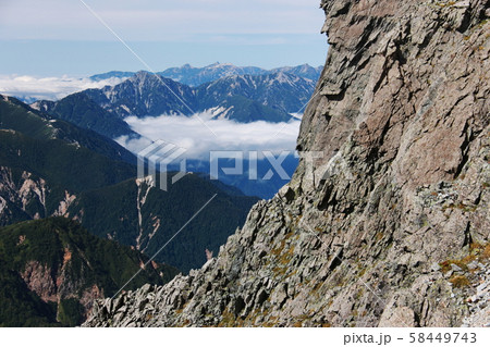 北アルプス 槍ヶ岳山頂からの風景 後立山連峰遠景 北アルプス 槍ヶ岳山頂からの風景 後立山連峰遠景 58449743