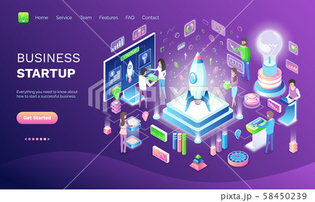 Business Startup Online Web Banner, Invention 58450239