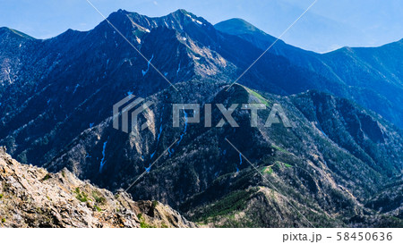 春の八ヶ岳登山:赤岳山頂から権現岳方面の眺め 春の八ヶ岳登山:赤岳山頂から権現岳方面の眺め 58450636