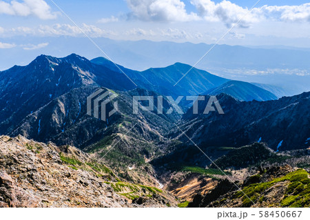 春の八ヶ岳登山:赤岳山頂から権現岳方面の眺め 春の八ヶ岳登山:赤岳山頂から権現岳方面の眺め 58450667