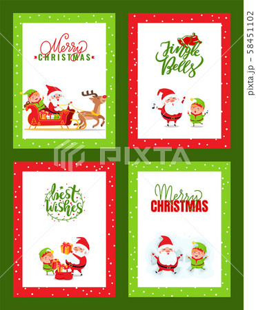 Christmas Cards Collection with Santa Claus 58451102