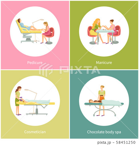 Pedicure Pedicurist with Client, Manicure Vector 58451250