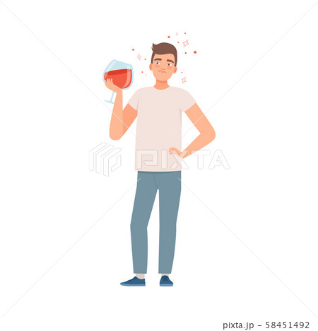 Man with a glass of wine illustration vector 58451492