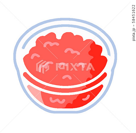 ボウルに入ったひき肉 58451622