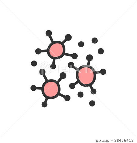 Vector microbes, bacteria flat color line icon. Vector microbes, bacteria flat color line icon. 58456415