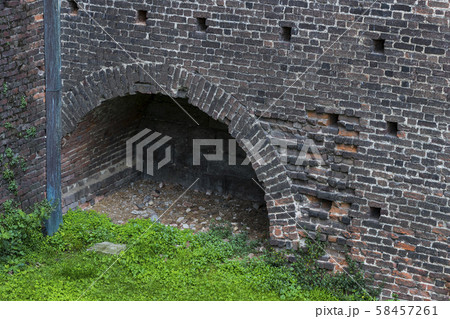 Elements of the architecture of the ancient Castle of Sforza in Milan Italy. Elements of the architecture of the ancient Castle of Sforza in Milan Italy. 58457261