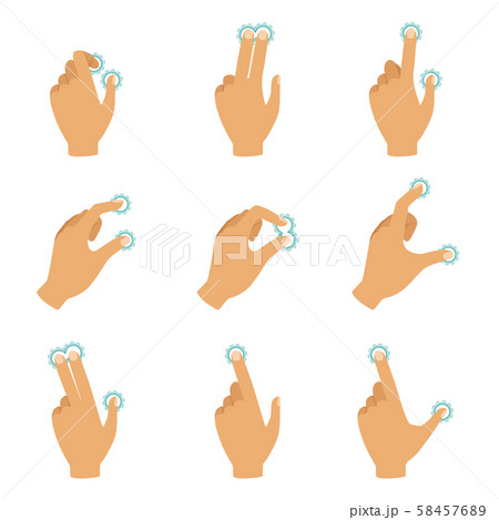 Different gestures to control the touch screen Different gestures to control the touch screen 58457689