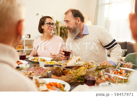Family celebrating during dinner 58457971