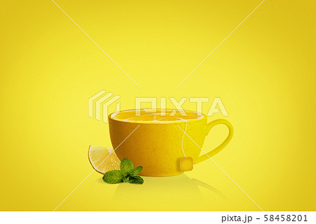 Cup of tea with lemon 58458201