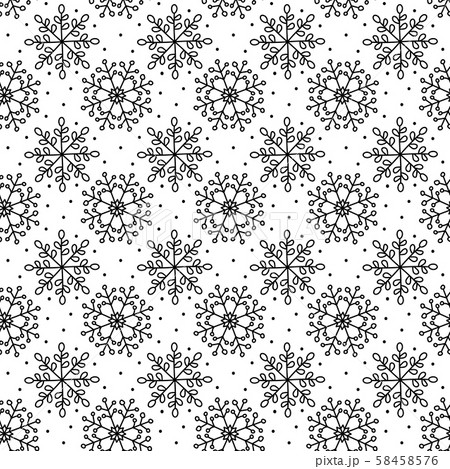 Christmas Seamless Pattern Winter Snowflake のイラスト素材