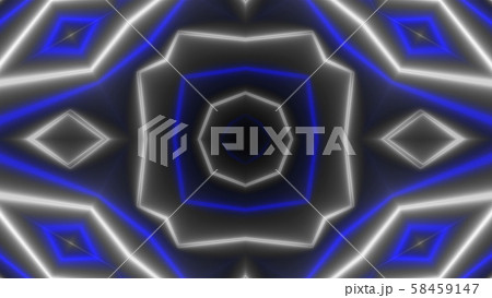 Beautiful abstract symmetry kaleidoscope with shiny neon lines, 3d render backdrop, computer 58459147