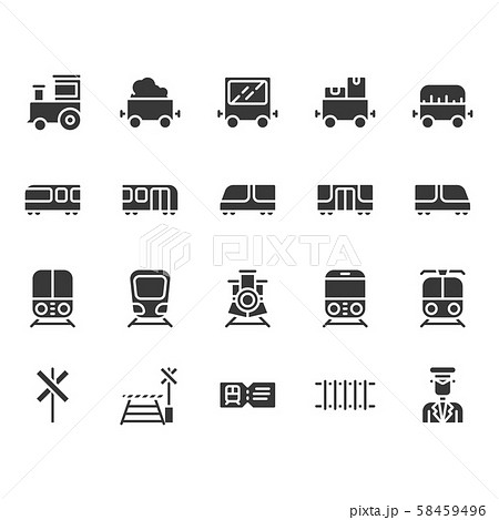 Train stations related icon set. 58459496