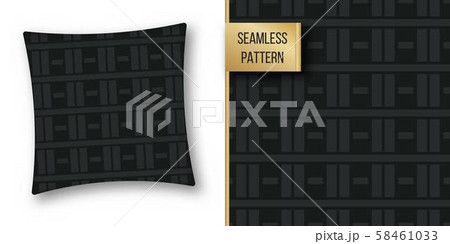 Abstract concept vector monochrome geometric pattern. Dark blue, gold minimal background. Creative 58461033