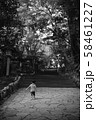 参道を歩くこどもの後ろ姿 58461227