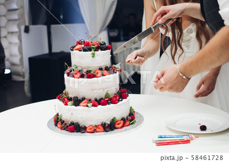 Big amazing wedding tasty cake with white whipped Big amazing wedding tasty cake with white whipped 58461728