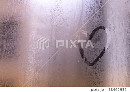 Rain drop in window and  inscription on the sweaty 58462935