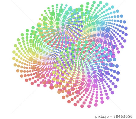 Multicolored abstract of ovals, circles, and rounded squares 58463656