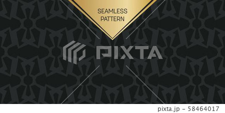 Abstract concept vector monochrome geometric pattern. Dark blue, gold minimal background. Creative 58464017