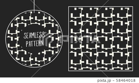 Abstract concept vector monochrome geometric pattern. Black and white minimal background. Creative 58464018
