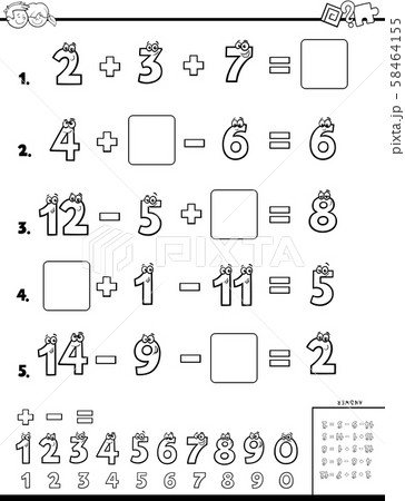 calculation educational worksheet for children 58464155