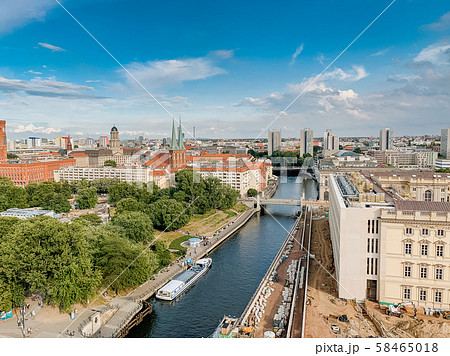 Skyline aerial view of Berlin city, Germany. Skyline aerial view of Berlin city, Germany. 58465018