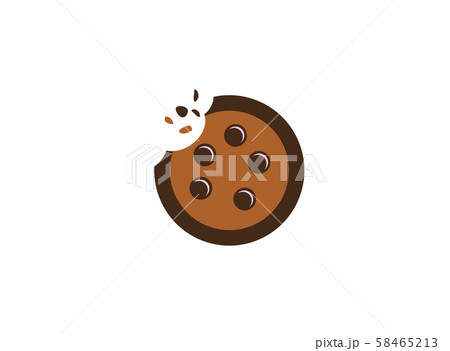 cookies biscuits cracked with chocolate for logo design illustration on white background cookies biscuits cracked with chocolate for logo design illustration on white background 58465213