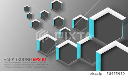 Abstract gray hexagon with a white background. 58465950