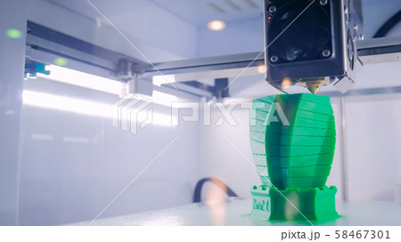 Three dimensional printing machine prints physical 3D model Three dimensional printing machine prints physical 3D model 58467301