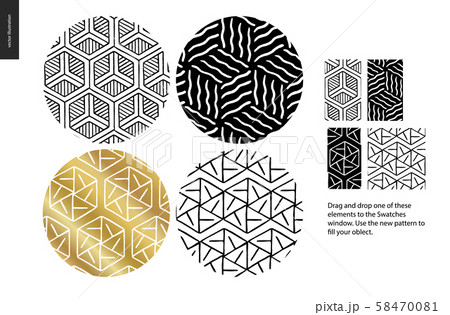 Hand drawn Patterns - rounded 58470081