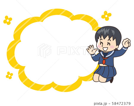 中高生の女子　吹き出し 58472379