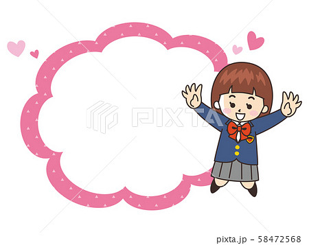 中高生の女子　吹き出し 58472568