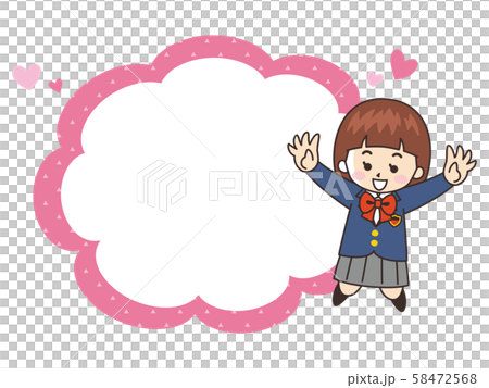 中高生の女子　吹き出し 58472568