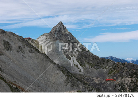 北アルプス 槍穂高連峰 中岳南岳縦走路からの風景 中岳大喰岳越しに槍ヶ岳を望む 北アルプス 槍穂高連峰 中岳南岳縦走路からの風景 中岳大喰岳越しに槍ヶ岳を望む 58478176