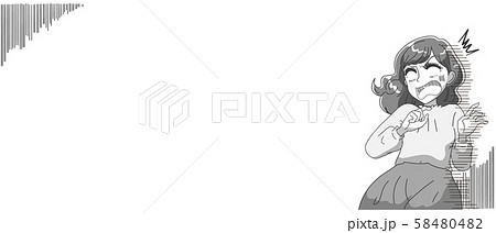ショック 表情 かわいい 若い女性のイラスト素材 58480482 Pixta