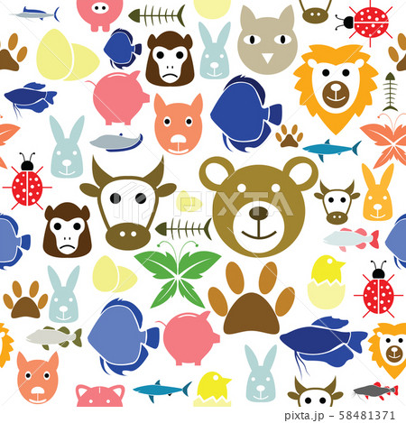 Animal seamless pattern background icon. 58481371