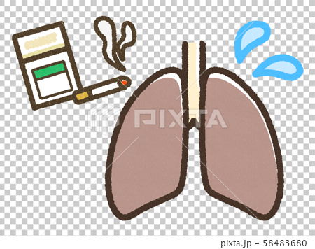 タバコに困る肺のイラスト素材