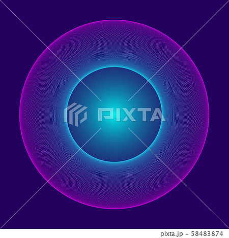 Circular wireframe as logo element or frame. Circular wireframe as logo element or frame. 58483874