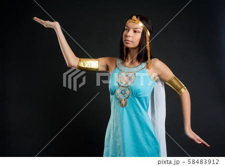 Attractive girl in Ancient Egyptian Cleopatra role 58483912