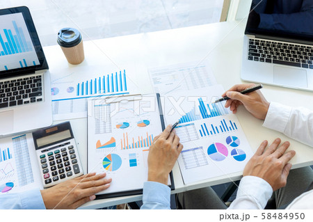 businessman in meeting analysis chart graphy 58484950