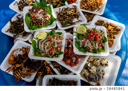 Thailand, Appetizer, Barbecue, Barbecue Grill, Box Thailand, Appetizer, Barbecue, Barbecue Grill, Box 58485841
