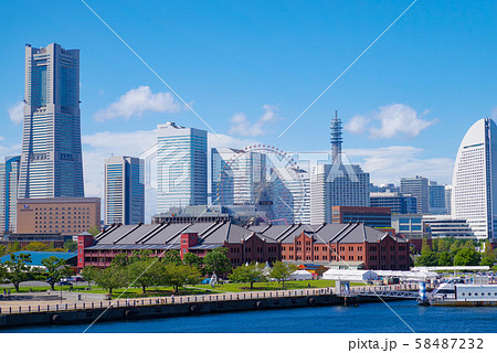 横浜みなとみらい都市風景 横浜みなとみらい都市風景 58487232