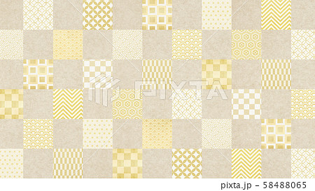 背景-和-和風-和柄-和紙-金箔-パターン-市松模様 58488065